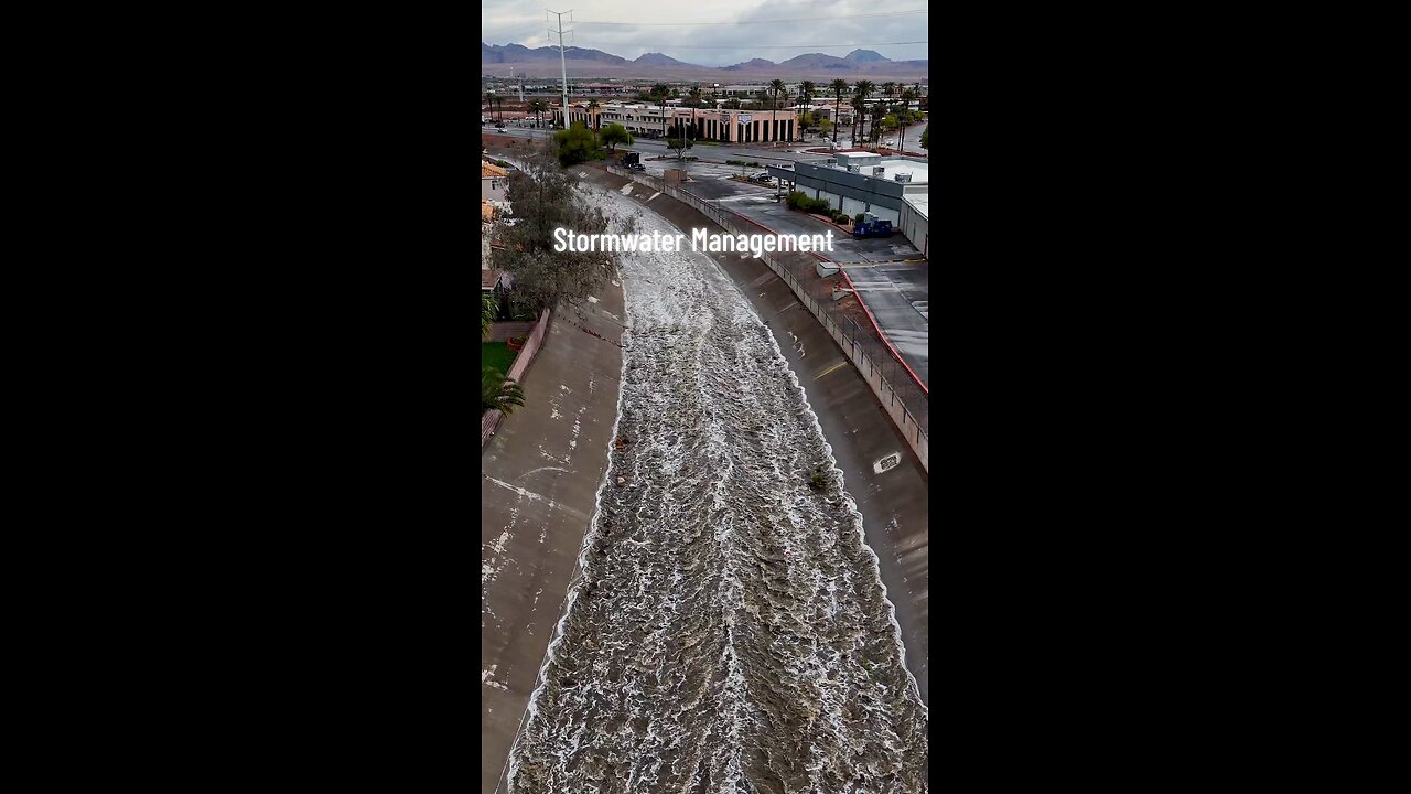 Stormwater Flood Channels Drone Video Aerial Nevada