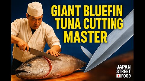 GIANT BLUEFIN TUNA cutting Master | World’s Sharpest Tuna Knife. Japan Street Food
