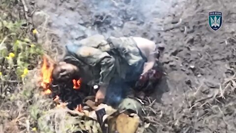 Ukrainian Drone Tears Russian Fascist in Half: Putin’s Cannon Fodder Burns in Agony