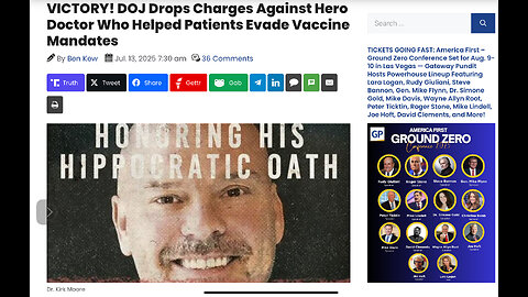 VICTORY! DOJ Drops Charges Against Hero Doctor Who Helped Patients Evade Vaccine Mandates