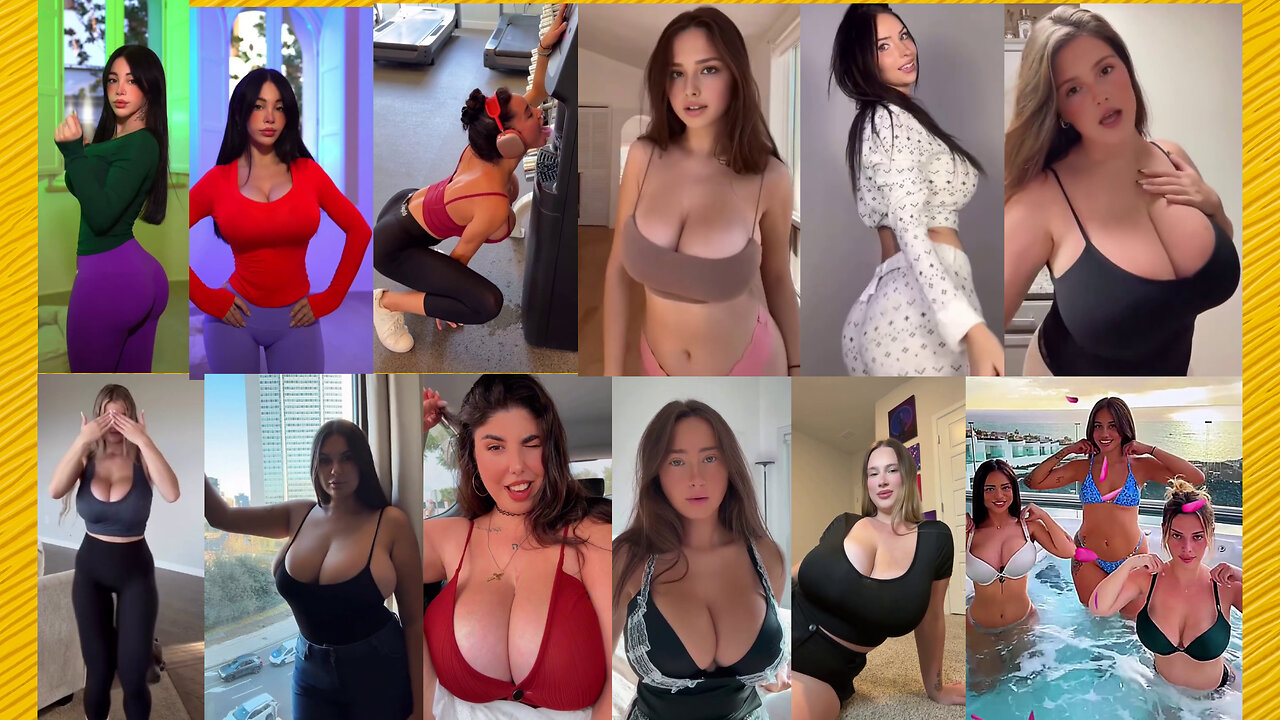 Huge Boobs / No Bra / Hard Nipples 61 - Big bank tiktok challenge ❤️‍ClipchampGirls 2025
