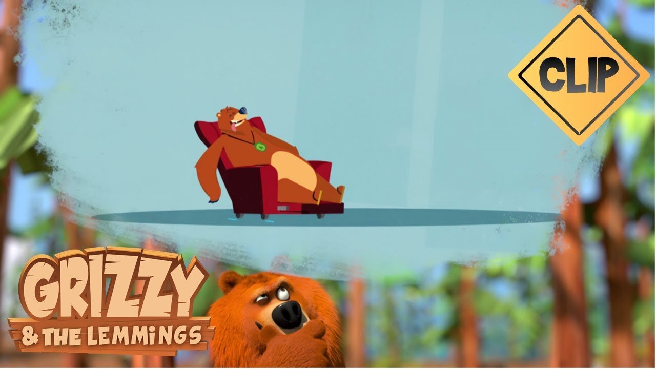 Grizzy's new super high-tech armchair -Grizzy & les Lemmings