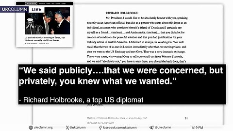 30 Years On, the US Hand in Serb Ethnic Cleansing Comes Into Focus | UK Column News