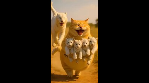A I animation orange fat cat funny videos #pets#funny# wildlife