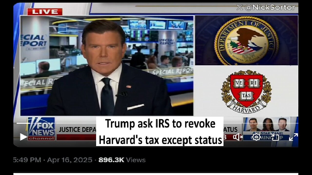 Trump ask IRS to revoke Harvard University Tax exemption