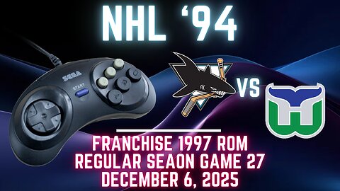 NHL '94 Franchise League (1997) - Sharks (Len) at Whalers (whalers) {Genesis} - Game 27