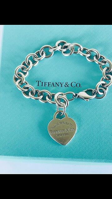 Please Return To Tiffany & Co. Sterling Silver Heart Tag Bracelet 7.5" On EBay