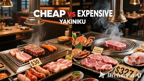 Poor Man VS Rich Man Buffet in Japan!! Unlimited Beef!!