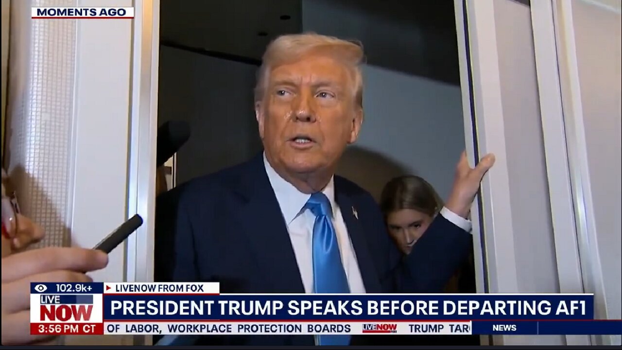 President Trump takes questions on Air Force 1