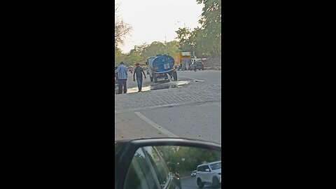 water waste on road in india