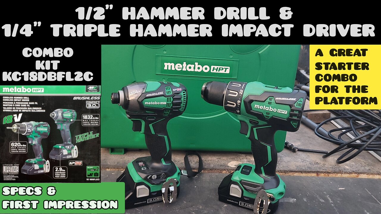 Metabo HPT Hammer Drill & Triple Hammer Impact Driver Combo Kit