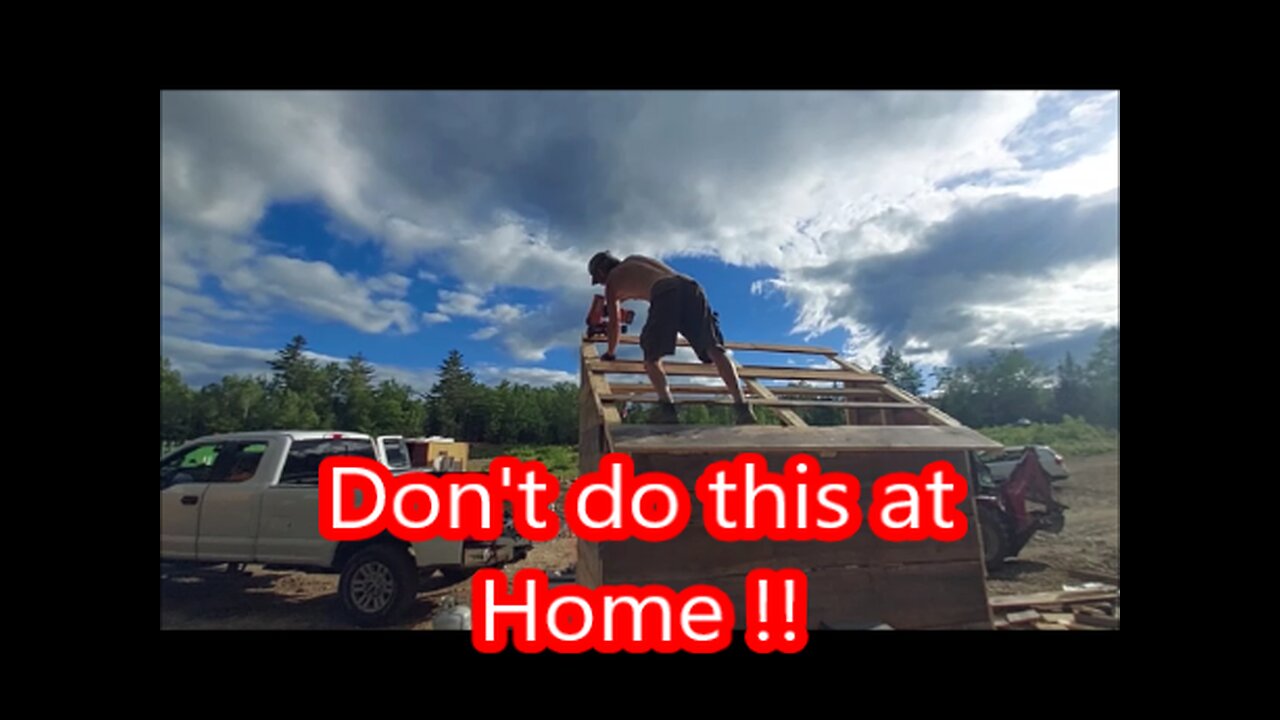 Building our Free Well Pump House with our own Sawn Lumber & Free Metal Roofing we've had for 10 Yrs