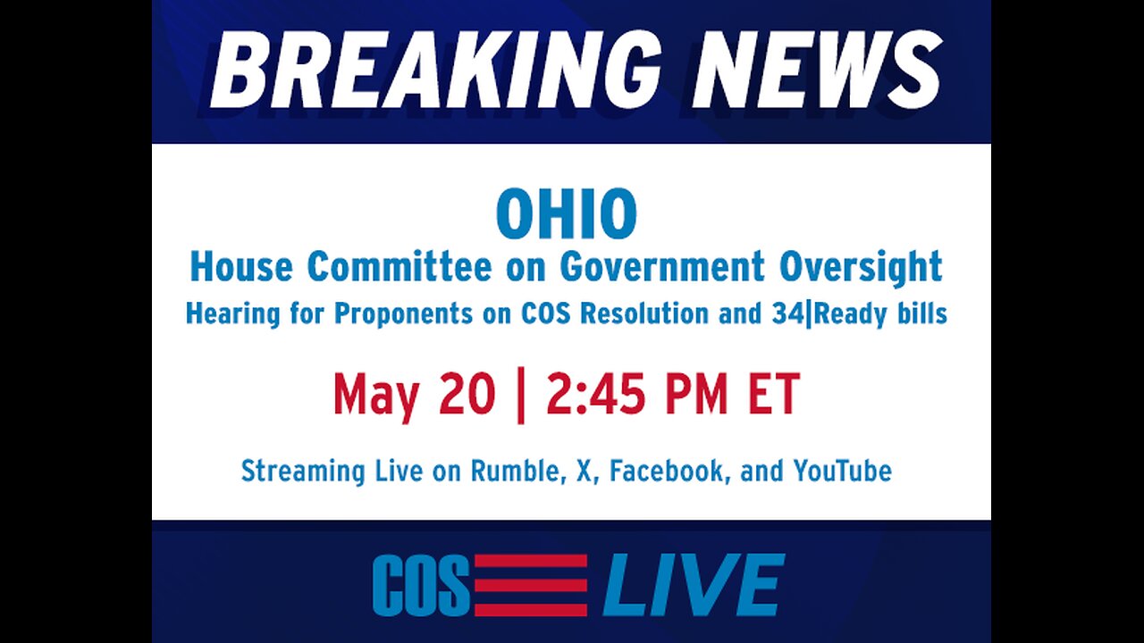 Ohio House Hears COS Proponents | COS LIVE