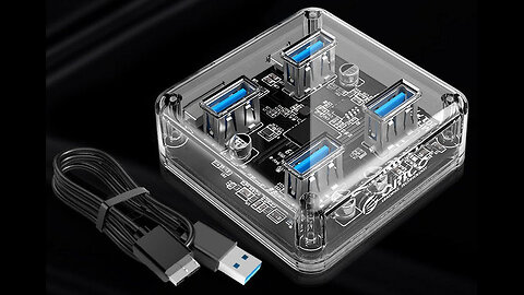 The Coolest Full Transparent 4-Port USB3.0 HUB
