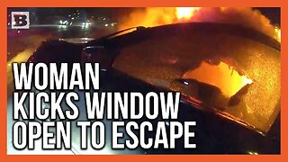 Officer Breaks Window to Save Woman Whose Hair Was on Fire from Burning Car
