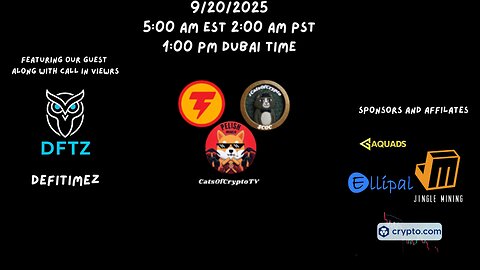 CatsOfCryptoTV Live with DefiTimez sponsored by JingleMining