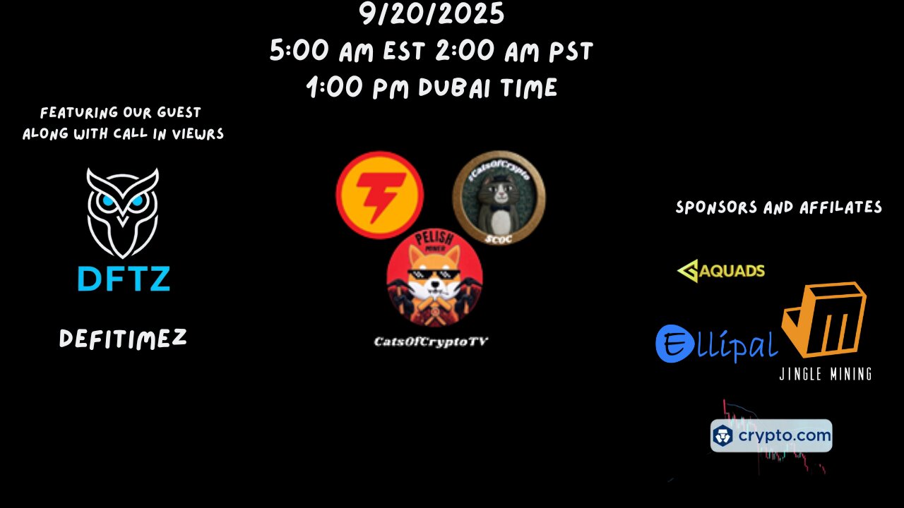 CatsOfCryptoTV Live with DefiTimez sponsored by JingleMining