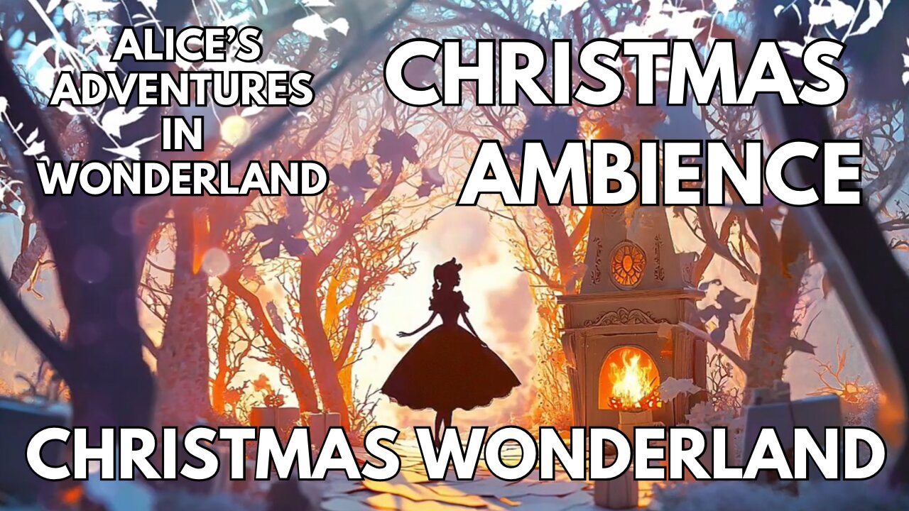 🎄Christmas Wonderland | Sparkling Snow, Frost & Popping Fireplace | 4K Alice in Wonderland ASMR