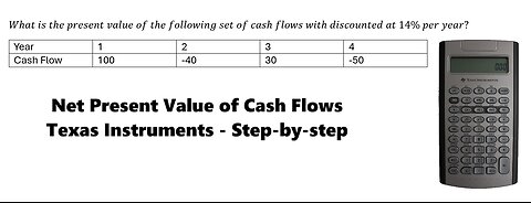 Finance Help with Texas Instruments BAII: Find the net present value of Cash flows discounted rate