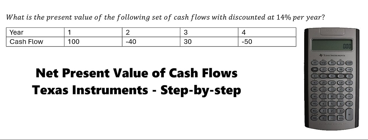 Finance Help with Texas Instruments BAII: Find the net present value of Cash flows discounted rate