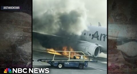 American Airlines plane catches fire in Denver