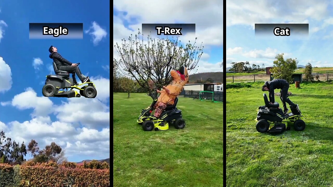 How different animals would mow the lawn.