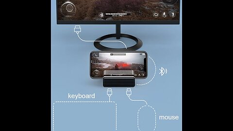 Wireless Mobile Game Controller, Keyboard and Mouse Converter Adapter, for iPhone & Android