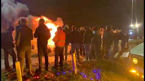 V-Media Boerenprotest Kaprijke kruispunt E34 9.01.26 21u38 #FarmersProtest #mercosur #belgium Deel 2