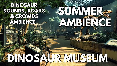 🦕Dinosaur Museum Ambience | Crowds, Dinosaur Sounds, Roars & Jungle Insects | 4K Springtime ASMR