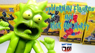 Spiderman figures plus Rick and Morty vinyl Figures Review