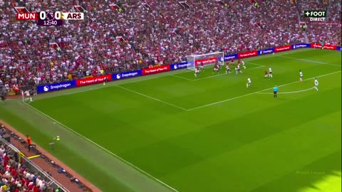 Calafiori goal vs Man Utd