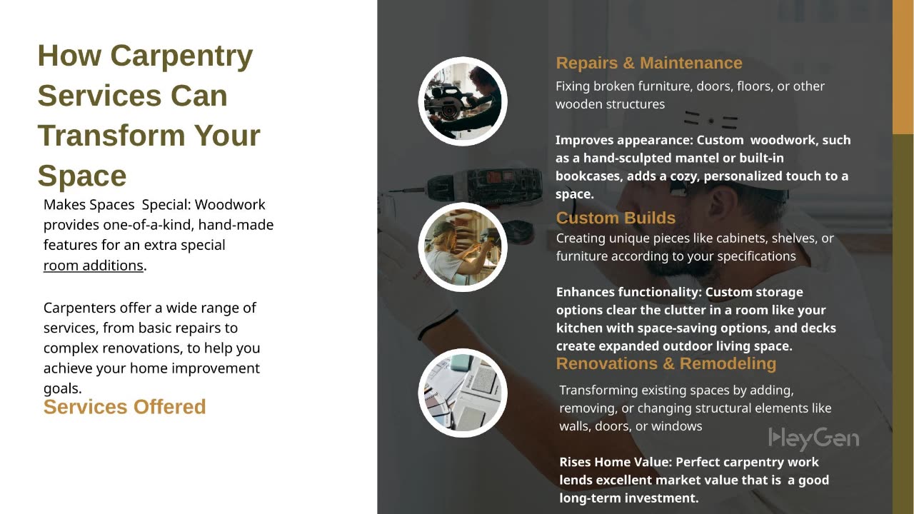 Carpenter Services 101: Understanding What They Offer and How They Can Transform Your Space