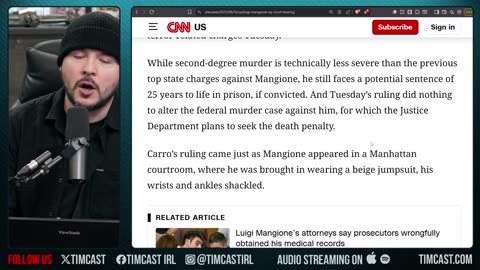 Luigi Mangione Terror Charges Dropped | Tim Pool