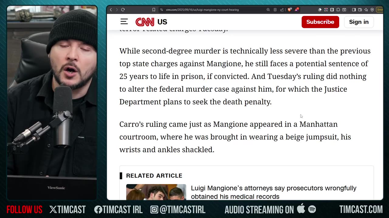 Luigi Mangione Terror Charges Dropped | Tim Pool