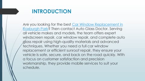 Best Car Window Replacement in Roxburgh Park