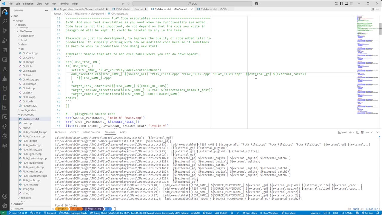 CMake project structure and find CMake variable