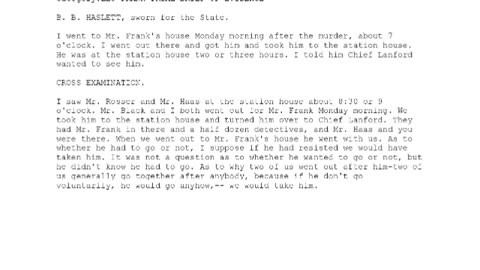B B HASLETT, Sworn In For The State, 16th To Testify