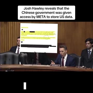 Josh Hawley reveals that the Chinese government was given access by META to store US data
