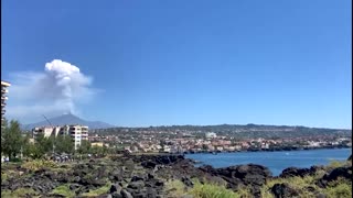 Huge plumes of volcanic stream erupt from Sicily's Mount Etna