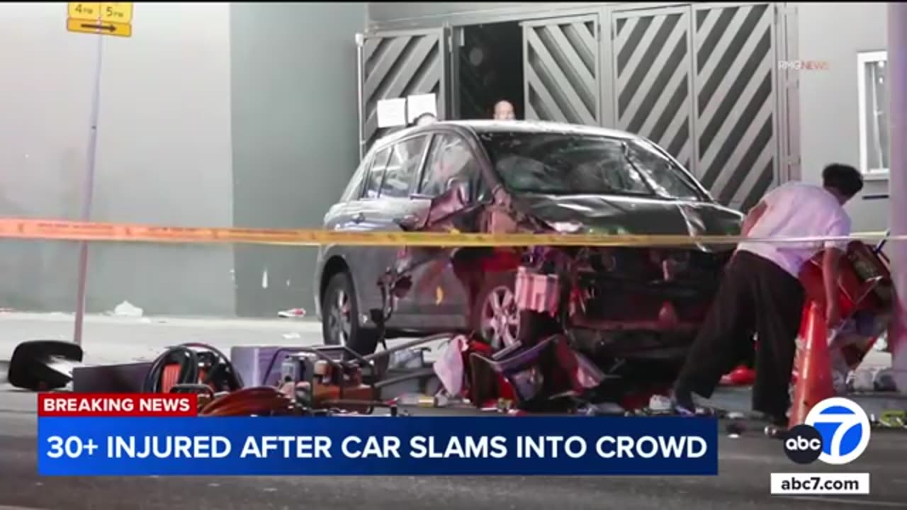At least 30 injured after driver loses consciousness, car plows through crowd in East Hollywood