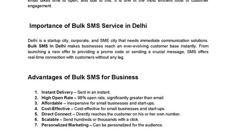Bulk SMS Service in Delhi: Connecting Businesses with Customers Instantly