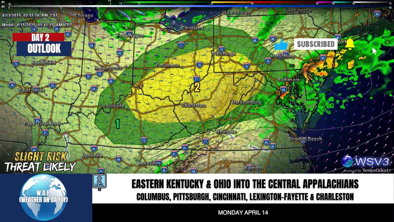 🌩️ Convective Outlook Day 2: Threat Likely! 4/13/25 #shorts #weatherupdate