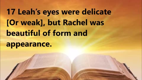 Jacob offers to work for seven years as a dowry to receive Rachel in marriage.