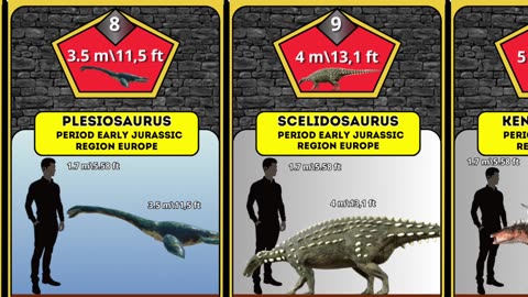 Dinosaur of Jurassic Period - Size Comparison!