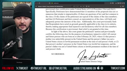 ABORTION IS OVER, Judge Grants Class Cert TO FUTURE PERSONS In HILARIOUS Backfire On ACLU | Tim Pool