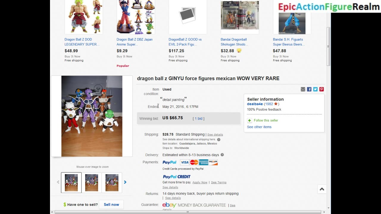 Review Of The eBay Listing Of The Dragon Ball Z Ginyu Force Members Action Figures