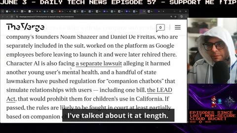 AI character chatbot have protected speech