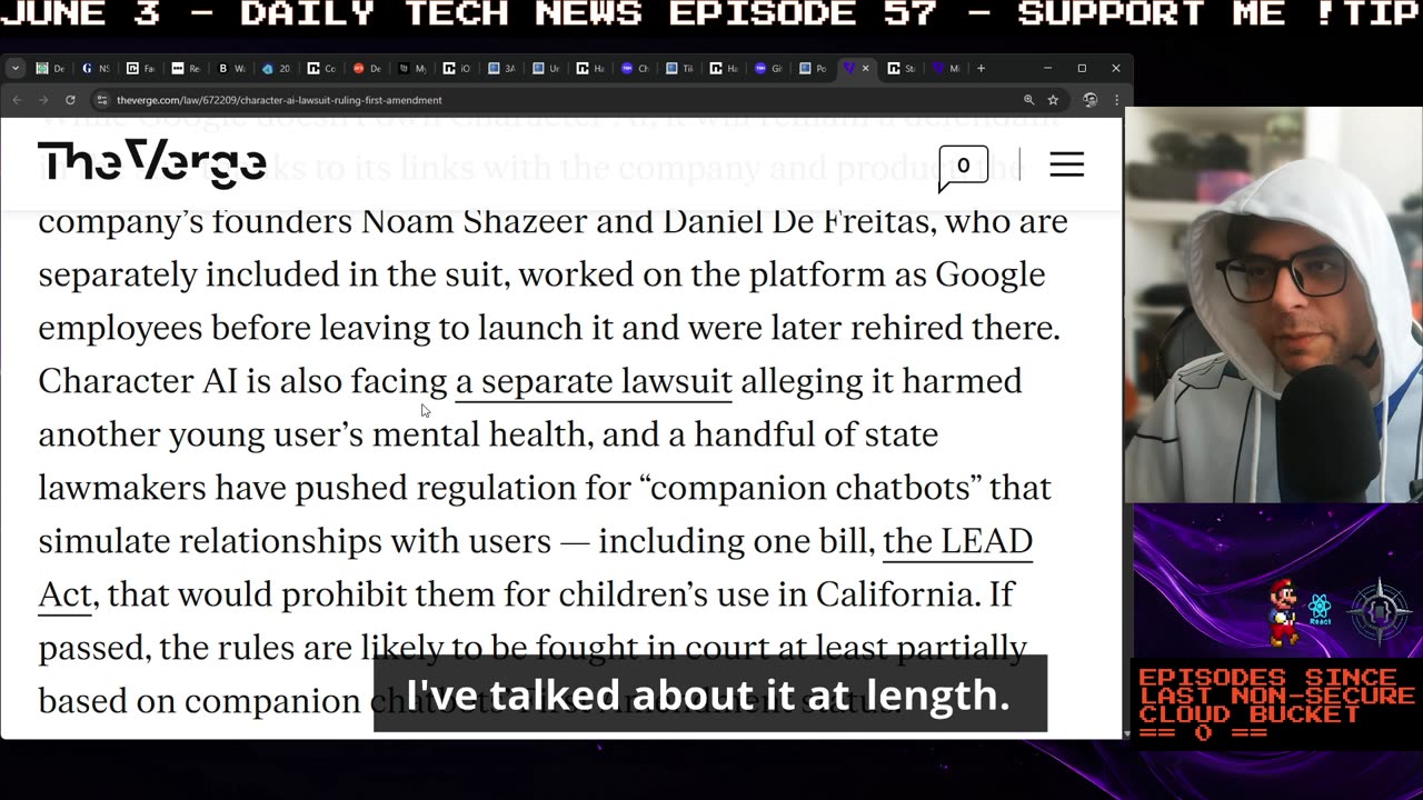 AI character chatbot have protected speech