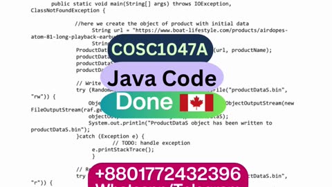 Student Work (Java Code) |COSC1047A Java File I/O & UML Snap | Algoma University