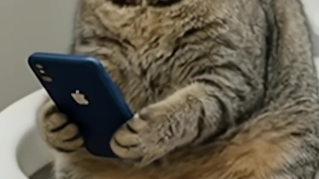 Caught Funniest Cat Using iPhone on the Toilet ! 😹📱